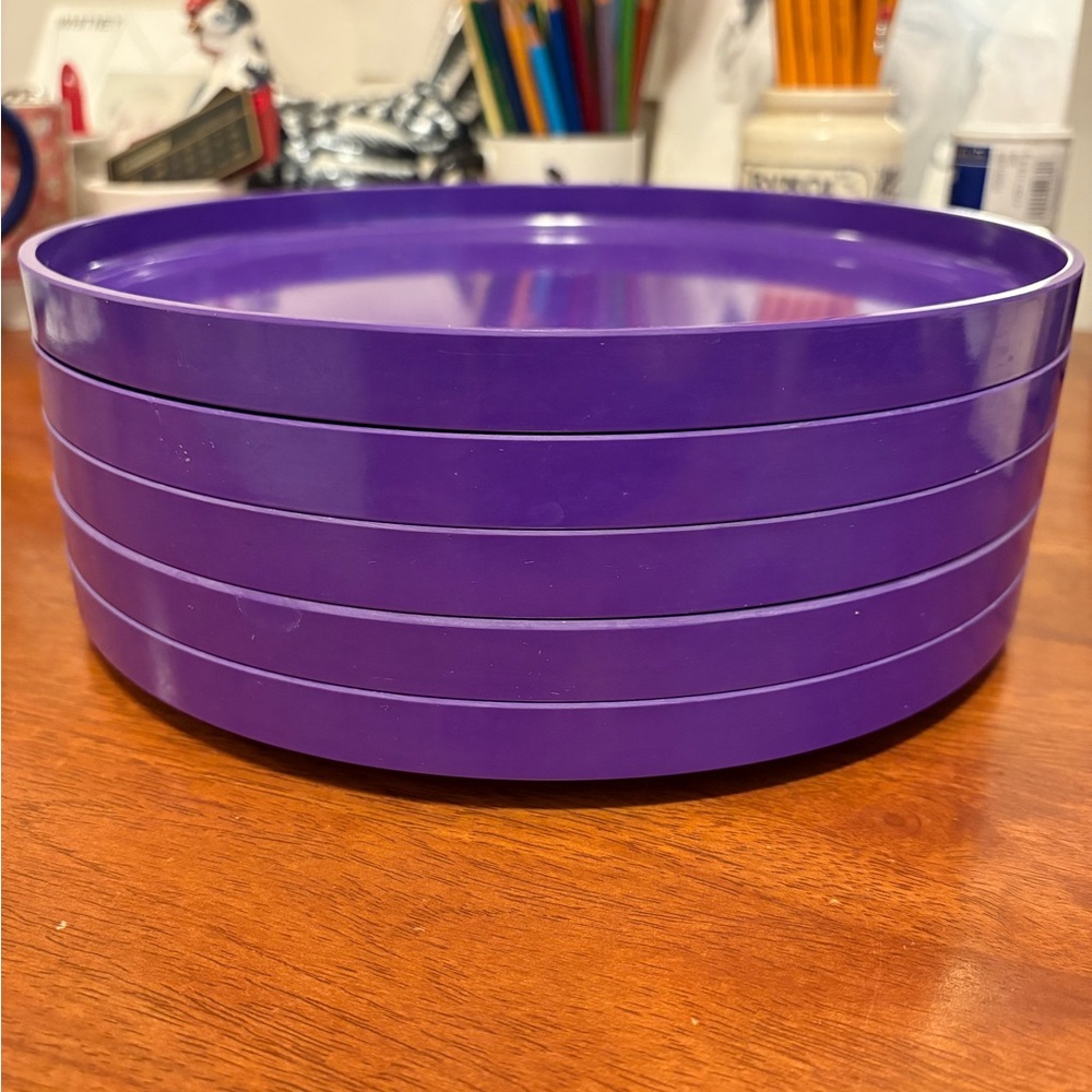 Vintage MCM Heller Massimo Purple MELAMINE Dish Set 5 Piece Mid Century Modern